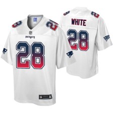 James White New England Patriots Fade Fashion White Authentic Jersey