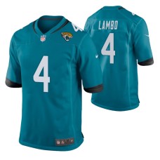 Men Jacksonville Jaguars #4 Josh Lambo Teal Nike Game Jersey