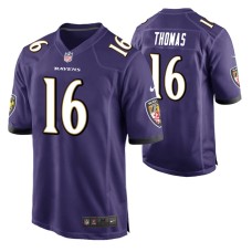 Men Baltimore Ravens De'Anthony Thomas #16 Game Purple Jersey