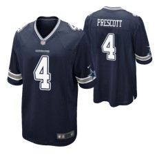 Men Dallas Cowboys #4 Dak Prescott Navy Nike Game Jersey