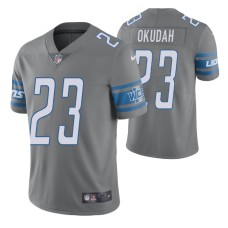 Detroit Lions Jeff Okudah #23 Color Rush Limited Steel Jersey