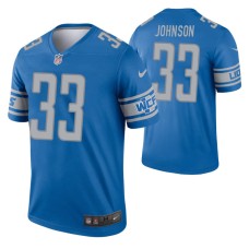 Men Kerryon Johnson #33 Detroit Lions Blue Legend Jersey