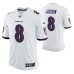 Men Baltimore Ravens Lamar Jackson White 100th Season Vapor Limited Jersey