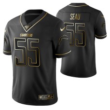 Los Angeles Chargers Junior Seau 100th Season Jersey Black Gold Logo Edition