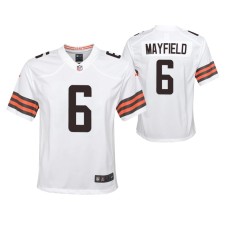 Youth Cleveland Browns Baker Mayfield Game #6 White Jersey