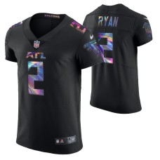 Men Atlanta Falcons Matt Ryan #2 Vapor Elite Black Golden Edition Jersey