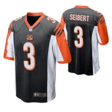 Cincinnati Bengals Austin Seibert #3 Game Black Jersey