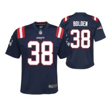 Youth New England Patriots Brandon Bolden Game #38 Navy Jersey