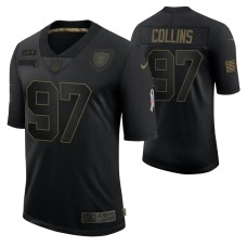 Maliek Collins No. 97 Las Vegas Raiders Black Salute To Service 2020 Limited Jersey