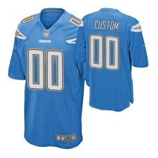 Men Los Angeles Chargers #00 Custom Powder Blue Nike Game Jersey