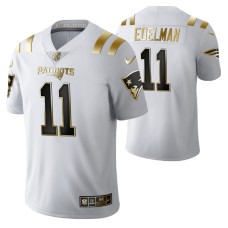 New England Patriots Julian Edelman Golden Edition White Jersey