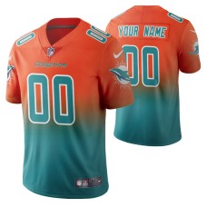 Miami Dolphins Custom Men Aqua Color Crash Gradient Jersey