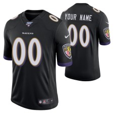 Men Baltimore Ravens Custom Black 100th Season Limited Jersey