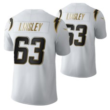 Los Angeles Chargers No. 63 Corey Linsley Golden Limited White Jersey