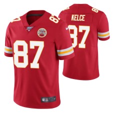 Kansas City Chiefs Travis Kelce Red 100th Season Vapor Limited Jersey