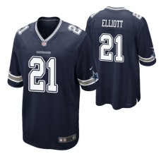 Men Dallas Cowboys #21 Ezekiel Elliott Navy Nike Game Jersey