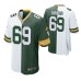 Men Green Bay Packers David Bakhtiari #69 Split Green White Two Tone Game Jersey