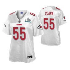 Frank Clark Kansas City Chiefs White Super Bowl LIV Champions Jersey Women