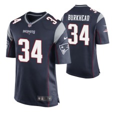 Men New England Patriots #34 Rex Burkhead Navy Nike Game Jersey