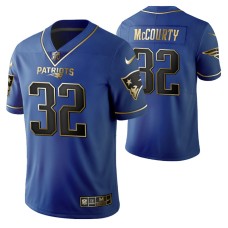 New England Patriots Devin McCourty 2019 Father Day Black Golden Edition Jersey Royal