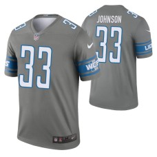 Men Kerryon Johnson #33 Detroit Lions Steel Legend Jersey