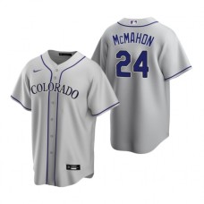 Men's Nike Colorado Rockies #24 Ryan McMahon Gray Road Stitched Baseball Jersey