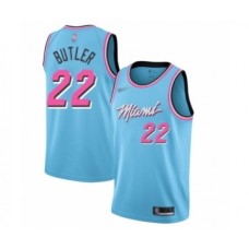 Men's Miami Heat #22 Jimmy Butler Swingman Blue Basketball Stitched Jersey - 2019 20 City Edition