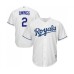 Men's Kansas City Royals #2 Chris Owings Replica White Home Cool Base Baseball Jersey