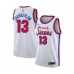 Men's Philadelphia 76ers #13 Wilt Chamberlain Authentic White Hardwood Classics Basketball Stitched Jersey