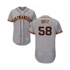 Men's San Francisco Giants #58 Trevor Gott Grey Road Flex Base Authentic Collection Baseball Player Stitched Jersey