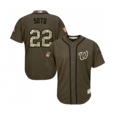 Men's Washington Nationals #22 Juan Soto Authentic Green Salute to Service Baseball Jersey