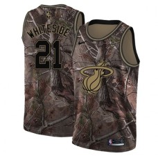 Men's Nike Miami Heat #21 Hassan Whiteside Swingman Camo Realtree Collection NBA Jersey