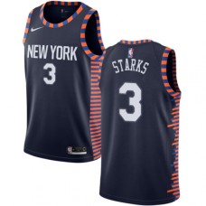 Men's Nike New York Knicks #3 John Starks Swingman Navy Blue NBA Jersey - 2018 19 City Edition