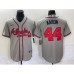 Men's Atlanta Braves #44 Hank Aaron Grey Stitched Cool Base Nike Jersey