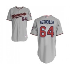 Men's Minnesota Twins #64 Willians Astudillo Replica Grey Road Cool Base Baseball Jersey