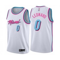 Men's Miami Heat #0 Meyers Leonard Authentic White Basketball Stitched Jersey - City Edition