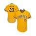 Men's Pittsburgh Pirates #23 Mitch Keller Gold Alternate Flex Base Authentic Collection Baseball Player Stitched Jersey