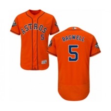 Men's Houston Astros #5 Jeff Bagwell Orange Alternate Flex Base Authentic Collection 2019 World Series Bound Baseball Stitched Jersey