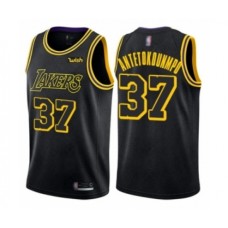 Men's Los Angeles Lakers #37 Kostas Antetokounmpo Authentic Black City Edition Basketball Stitched Jersey