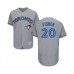 Men's Toronto Blue Jays #20 Derek Fisher Grey Road Flex Base Authentic Collection Baseball Player Stitched Jersey