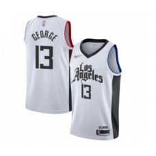 Men's Los Angeles Clippers #13 Paul George Swingman White Basketball Stitched Jersey - 2019 20 City Edition