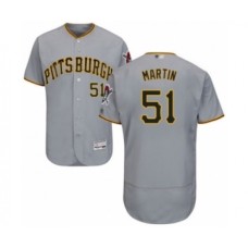 Men's Pittsburgh Pirates #51 Jason Martin Grey Road Flex Base Authentic Collection Baseball Player Stitched Jersey