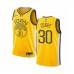 Men's Nike Golden State Warriors #30 Stephen Curry Yellow Swingman Jersey - Earned Edition