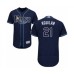 Men's Tampa Bay Rays #21 Jesus Aguilar Navy Blue Alternate Flex Base Authentic Collection Baseball Player Stitched Jersey