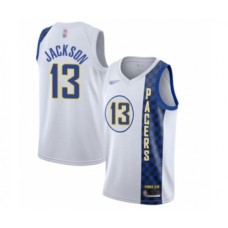 Men's Indiana Pacers #13 Mark Jackson Swingman White Basketball Stitched Jersey - 2019 20 City Edition