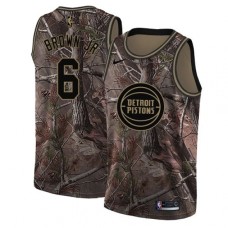 Men's Nike Detroit Pistons #6 Bruce Brown Jr. Swingman Camo Realtree Collection NBA Jersey