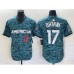 Men's Nike Los Angeles Angels #17 Shohei Ohtani Number Teal 2023 All Star Cool Base Stitched Jersey1