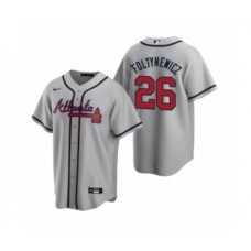 Men's Atlanta Braves #26 Mike Foltynewicz Nike Gray 2020 Replica Road Stitched Jersey