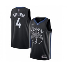 Men's Golden State Warriors #4 Omari Spellman Swingman Black Basketball Stitched Jersey - 2019 20 City Edition