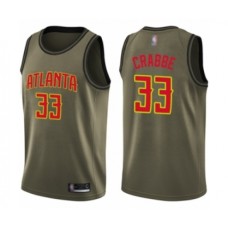 Men's Atlanta Hawks #33 Allen Crabbe Swingman Green Salute to Service Basketball Stitched Jersey